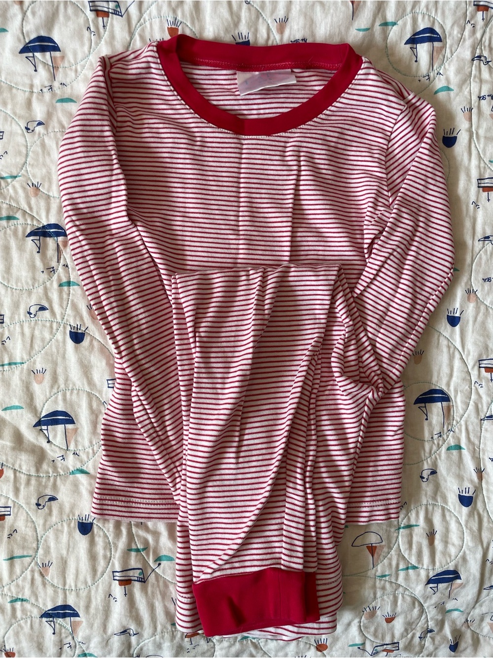 Kids Striped Red Long-Sleeve Pajama Set